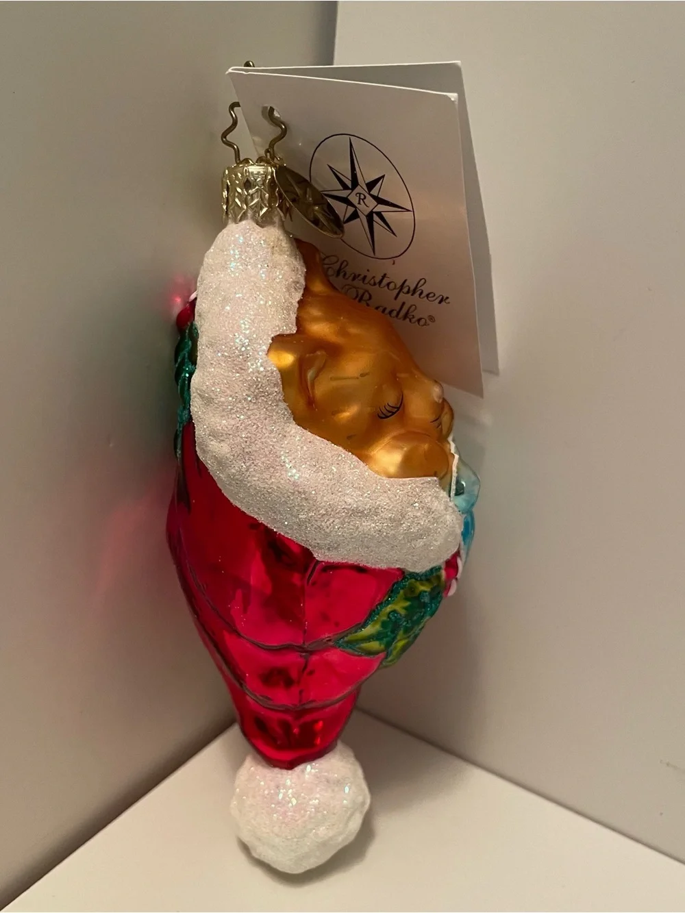 Christopher Radko “Snuggle Puss” Kitten Ornament - RARE BLUE BOW!